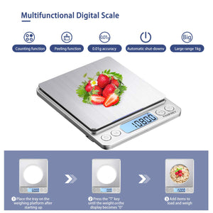PANFREY Food Kitchen Digital Scale,1g/0.05oz Precise Graduation, USB Charging Kitchen Scale