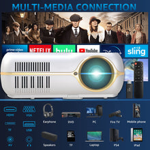 Load image into Gallery viewer, PANFREY Projector Bluetooth, Native 1080P Projector[Projector Screen Included], Full HD 16000 LM Movie Projector