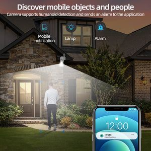 PANFREY Security Camera Outdoor, WiFi Outdoor Security Cameras Pan-Tilt 360° View,